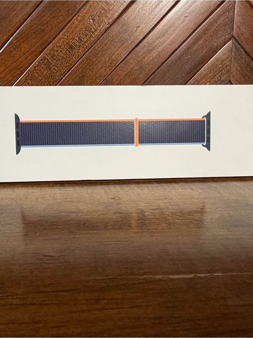 Apple Watch Sport Loop Band - Navy with Orange Stripe